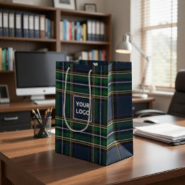 Sacola Para Presentes Média Saco de Presente de Papel Xadrez com Logotipo Pers
