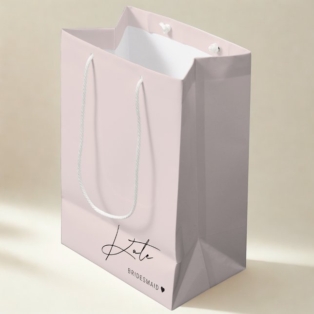 Sacola Para Presentes Média Saco de Presente de Proposta de Dama de Honra Rosa (Criador carregado)