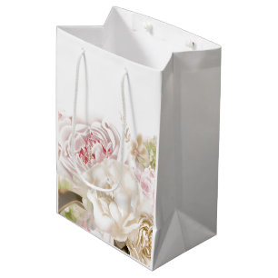 Sacola Para Presentes Média Saco de Presente de Rosas e Peônias para Ocasiões