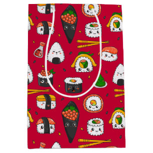 Sacola Para Presentes Média Saco de Presente de Sushi Kawaii