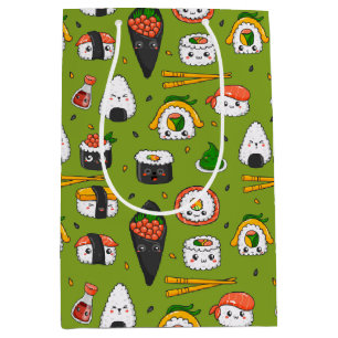Sacola Para Presentes Média Saco de Presente de Sushi Kawaii