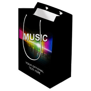 Sacola Para Presentes Média Saco de presente de texto personalizado do Music I