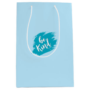 Sacola Para Presentes Média Saco de Presente de Traço de Pincel Azul Turquesa