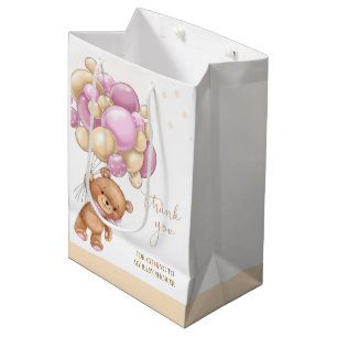 Sacola Para Presentes Média Saco de Presente do Chá de fraldas dos Balões Rosa