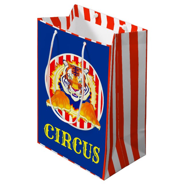 Sacola Para Presentes Média Saco de presente do Circus Tiger (Frente inclinada)