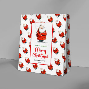 Sacola Para Presentes Média Saco de presente do Papai Noel moderno com charme 