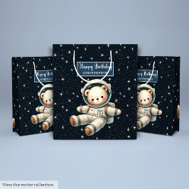Sacola Para Presentes Média Saco de Presente do Urso Espacial Bonito para Fest