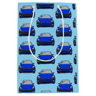 Sacola Para Presentes Média Saco de Presente do Veículo Elétrico Azul