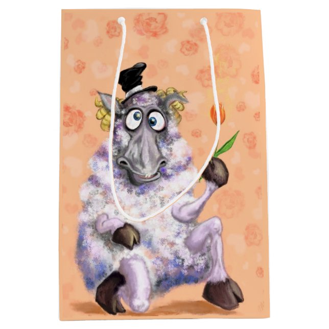 Sacola Para Presentes Média Saco de Presente Engraçado com Ram de Amor - Român (Frente)