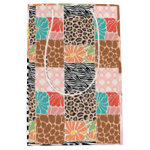 Saco de Presente Estilo Patchwork com Impressão An