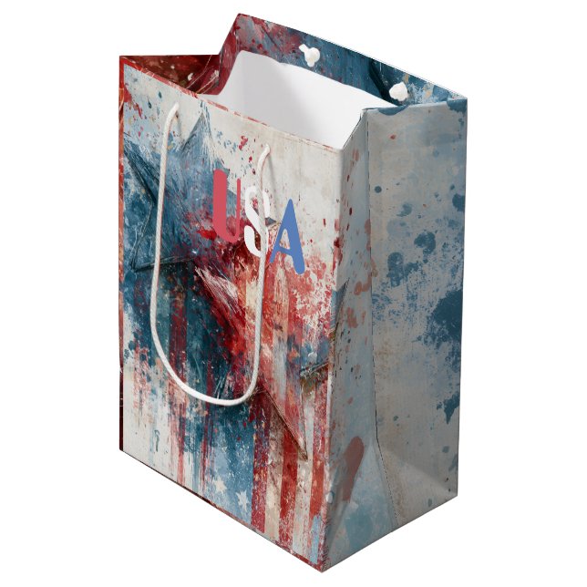 Sacola Para Presentes Média Saco de Presente EUA (Frente inclinada)