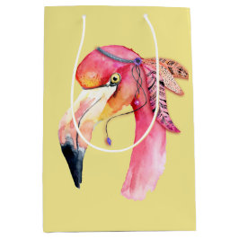 Sacola Para Presentes Média Saco de Presente Flamingo Boho Fiona
