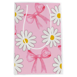 Sacola Para Presentes Média Saco de presente Flor e Laço de Margarida