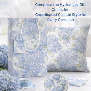 Sacola Para Presentes Média Saco de Presente Floral de Hortênsia Azul