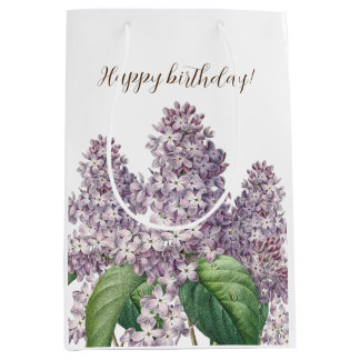 Sacola Para Presentes Média Saco de presente floral Vintage lilacs