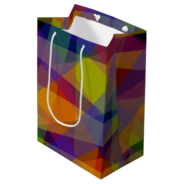 Sacola Para Presentes Média Saco de Presente - Geométrico Escuro (Frente inclinada)