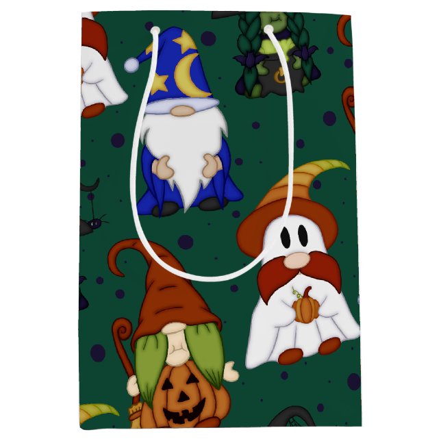 Sacola Para Presentes Média Saco de Presente Gnome-o-Ween (Grande) (Frente)