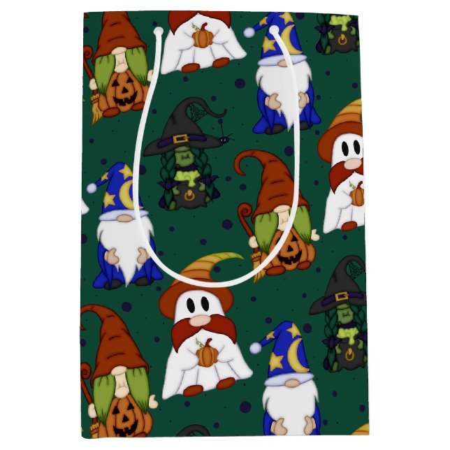 Sacola Para Presentes Média Saco de Presente Gnome-o-Ween (Médio) (Frente)
