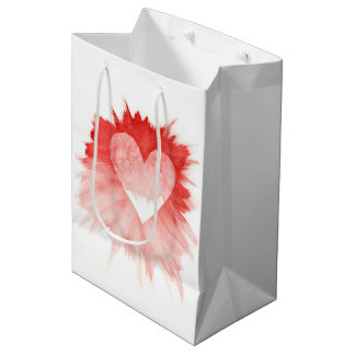 Sacola Para Presentes Média Saco de Presente Grande Splash de Aquarela Vermelh