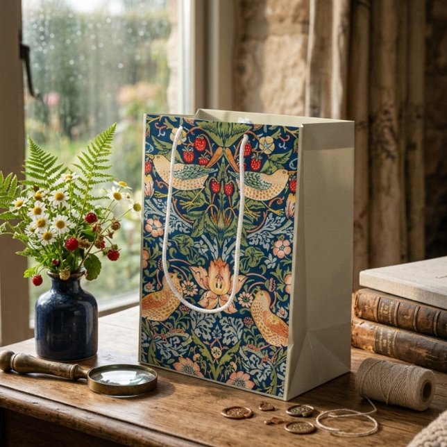 Sacola Para Presentes Média Saco de Presente Ladrão de Morango William Morris (Criador carregado)