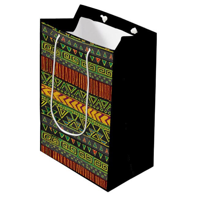 Sacola Para Presentes Média Saco de presente médio afrocentrado (Frente inclinada)