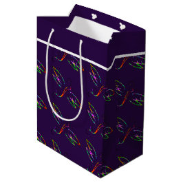 Sacola Para Presentes Média Saco de presente médio com libélulas coloridas