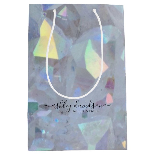 Sacola Para Presentes Média Saco de Presente Médio Cristal de Quartzo com Aura (Frente)