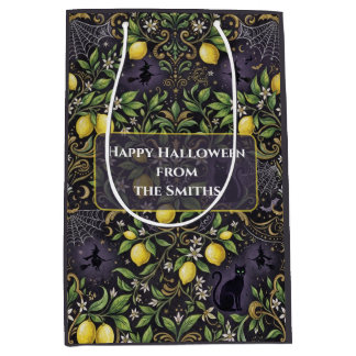 Sacola Para Presentes Média Saco de Presente Médio de Halloween Limão Gótico