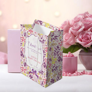 Sacola Para Presentes Média Saco de Presente Médio Flor Baby