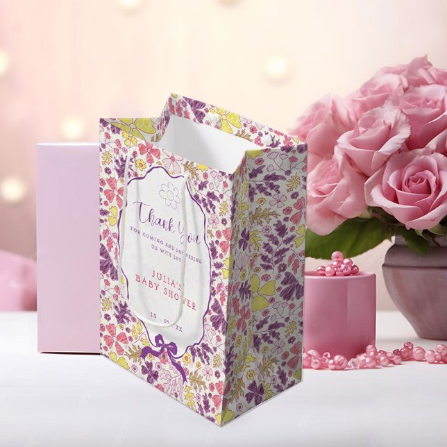 Sacola Para Presentes Média Saco de Presente Médio Flor Baby (Criador carregado)