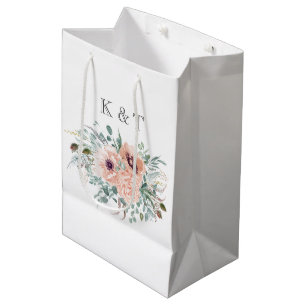 Sacola Para Presentes Média Saco de Presente Médio Floral Chic Blush