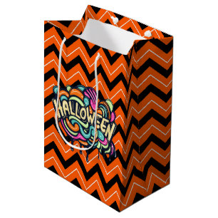 Sacola Para Presentes Média Saco de presente médio xadrez Halloween 