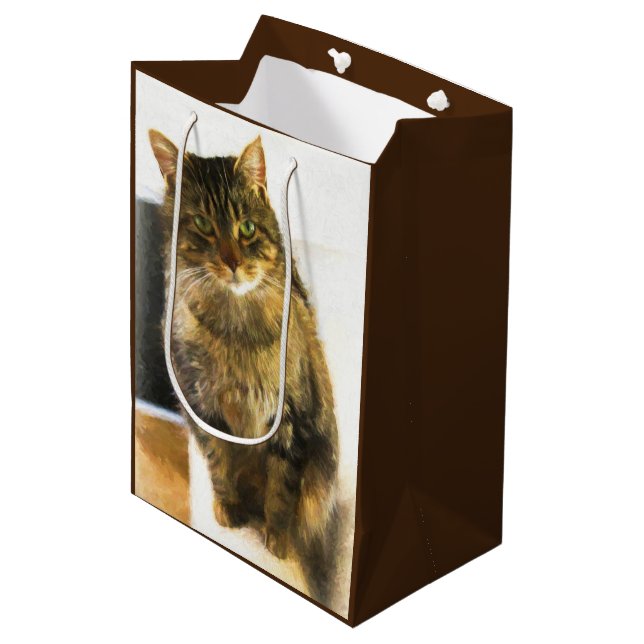 Sacola Para Presentes Média Saco de presente para gatos bonitos (Frente inclinada)