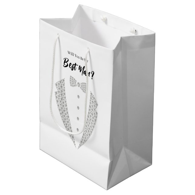 Sacola Para Presentes Média Saco de Presente para o Padrinho de Casamento (Frente inclinada)