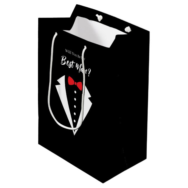 Sacola Para Presentes Média Saco de Presente para Padrinho de Casamento (Frente inclinada)
