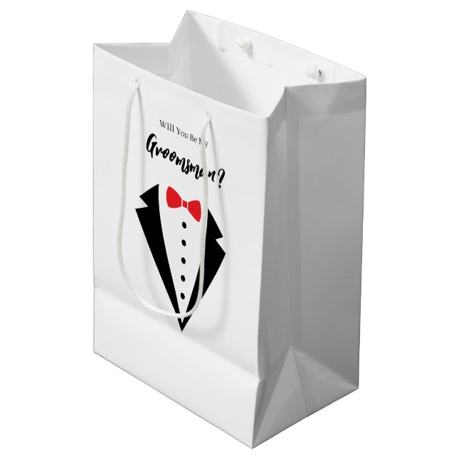 Sacola Para Presentes Média Saco de Presente para Padrinho de Casamento (Frente inclinada)