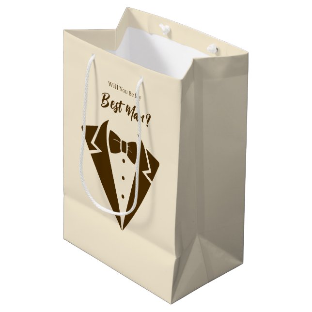 Sacola Para Presentes Média Saco de Presente para Padrinho de Casamento (Frente inclinada)
