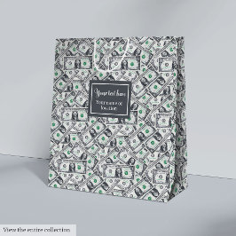 Sacola Para Presentes Média Saco de presente personalizado com padrão de dólar