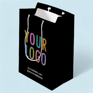 Sacola Para Presentes Média Saco de Presente Personalizado Preto Empresa Logot