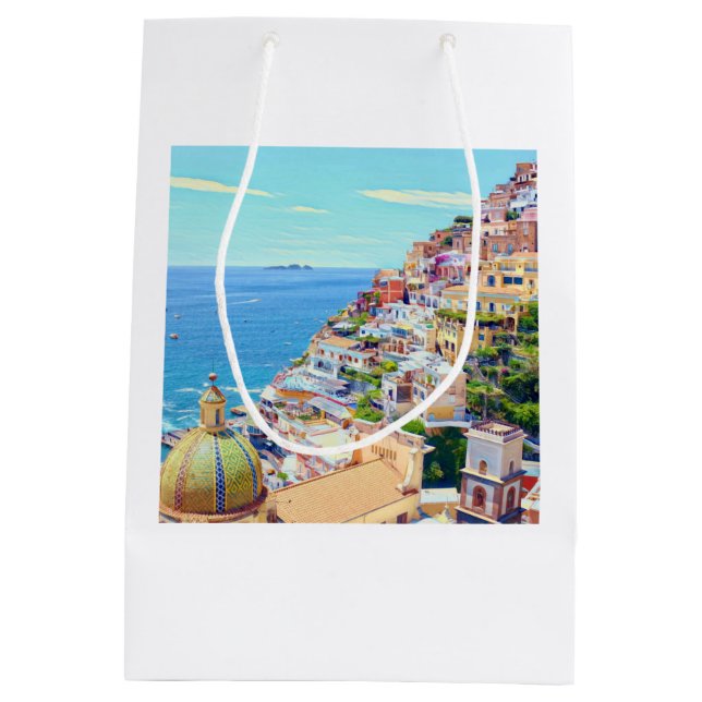 Sacola Para Presentes Média Saco de Presente Positano Itália (Verso)
