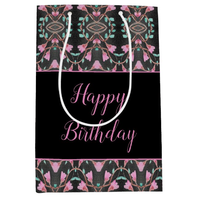 Sacola Para Presentes Média Saco de presente preto com destaque para o alto e  (Frente)