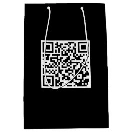 Sacola Para Presentes Média Saco de Presente Preto Personalizado com Código QR