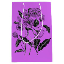 Saco de Presente Roxo com Papoula - Suas Cores