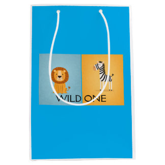 Sacola Para Presentes Média Saco de Presente Safari Wild One