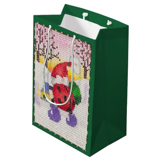 Sacola Para Presentes Média Saco de presente Santa Beetle (Verso inclinado)