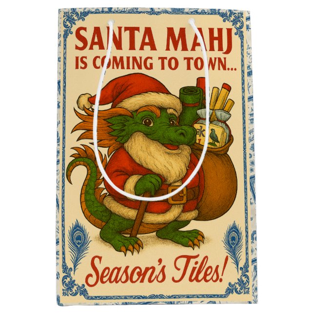 Sacola Para Presentes Média Saco de Presente Santa Mahj (Frente)