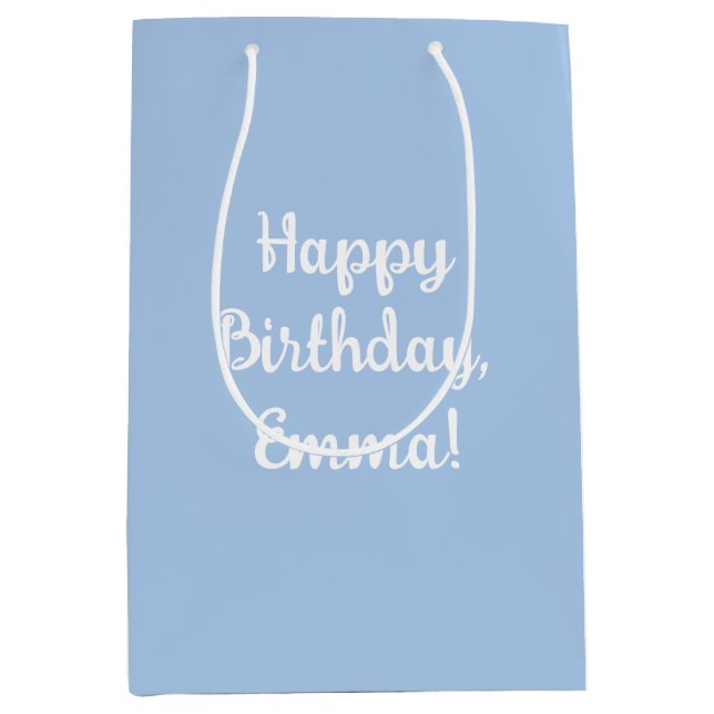 Sacola Para Presentes Média Saco de presentes azul francês personalizado (Frente)