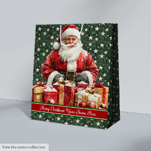 Sacola Para Presentes Média Saco de presentes de Natal, Monograma Personalizad