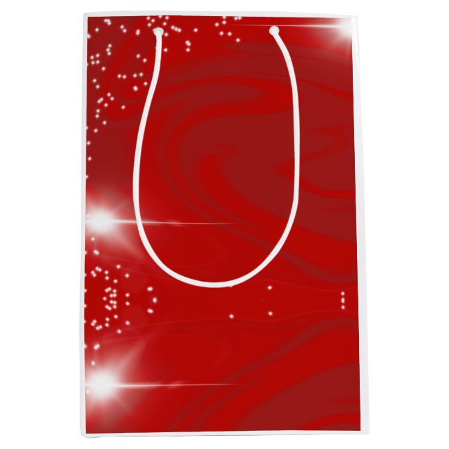 Sacola Para Presentes Média Saco de presentes Red Swirls (Frente)