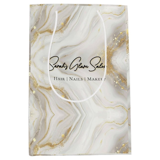 Sacola Para Presentes Média Saco de Salão de Glam de Mole - Desenho editável m (Frente)